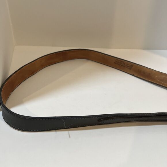 VTG Justin Genuine Leather Top Grain Cowhide Gray Silver Tone Buckle 38 Belt - Picture 10 of 11